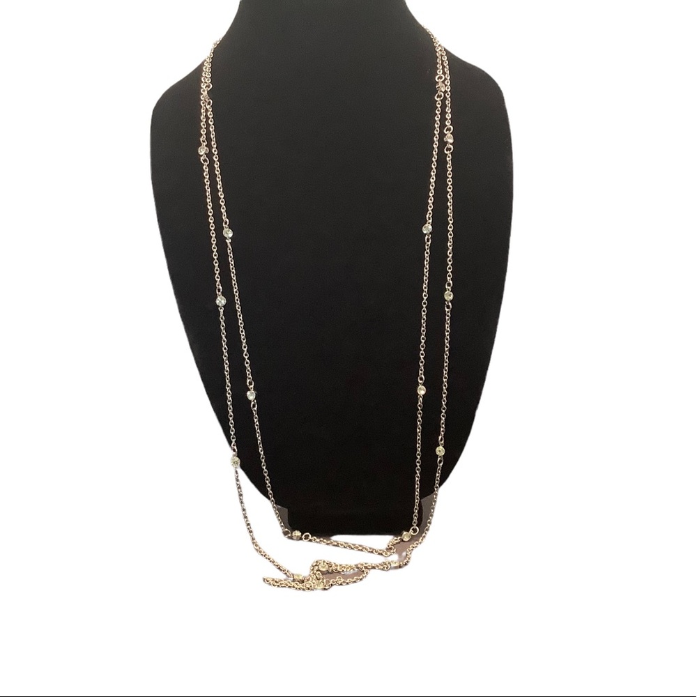 Double Strand Necklace with Crystals